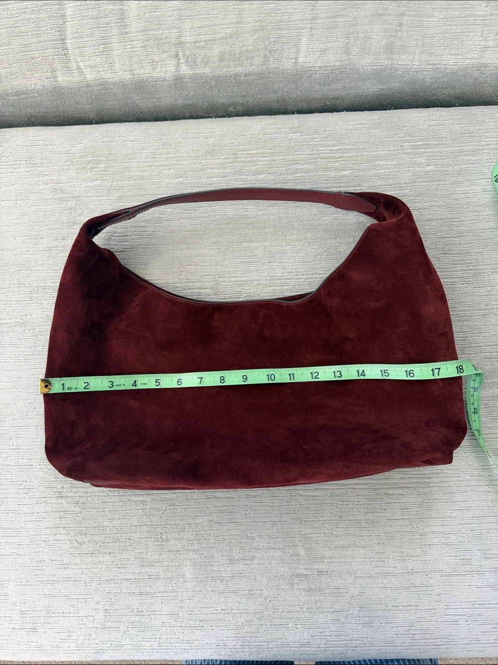 Madewell Suede Miley Shoulder Bag Aged Wine Burgundy Leather Hobo NW348 - Picture 9 of 13